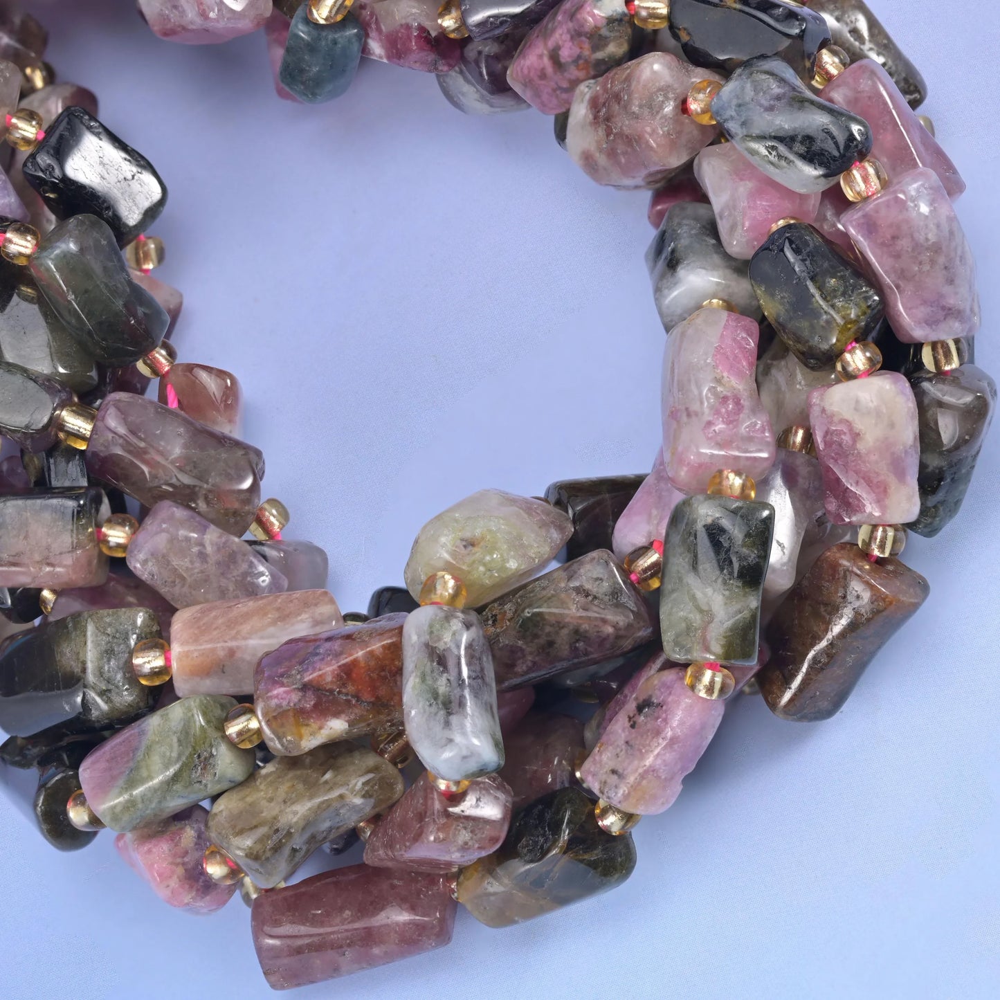 Tourmaline Faceted Tube Beads Size Varies Jewelry Making 15.5 Inch Strand