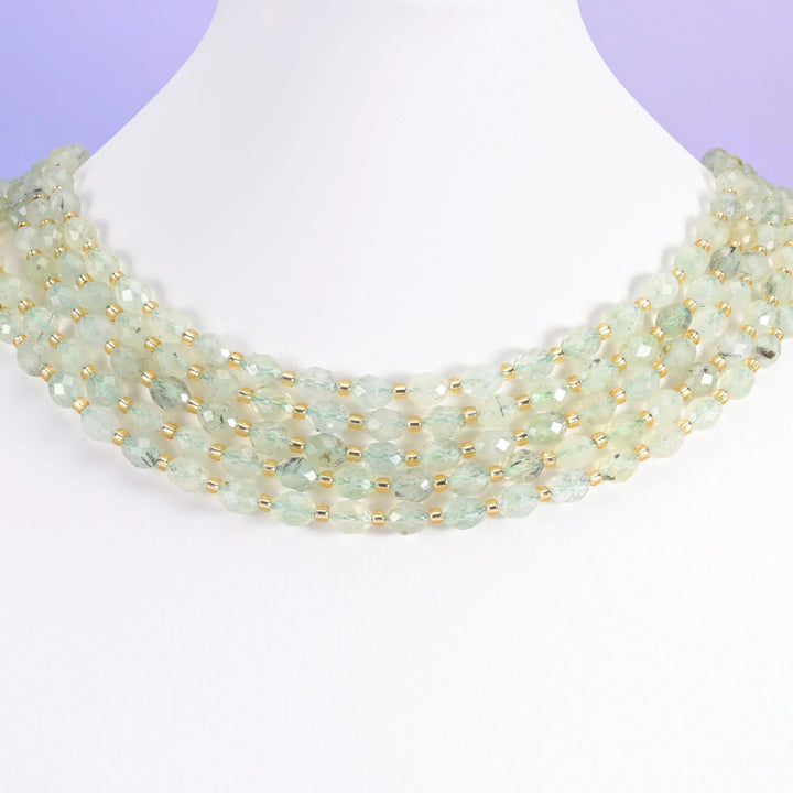 Light Green Prehnite Faceted Rice Barrel Beads Size 6x8mm Jewelry Making 15.5 Inch Strand