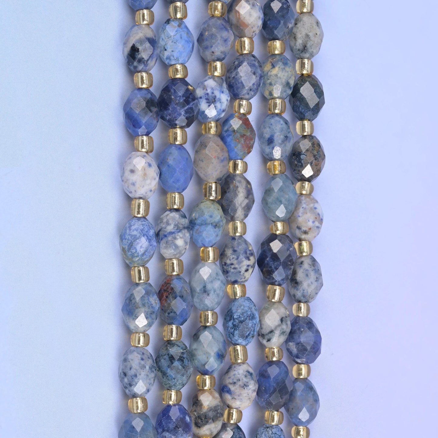 Sunset Dumortierite Faceted Rice Barrel Beads Size 6x8mm Jewelry Making 15.5 Inch Strand