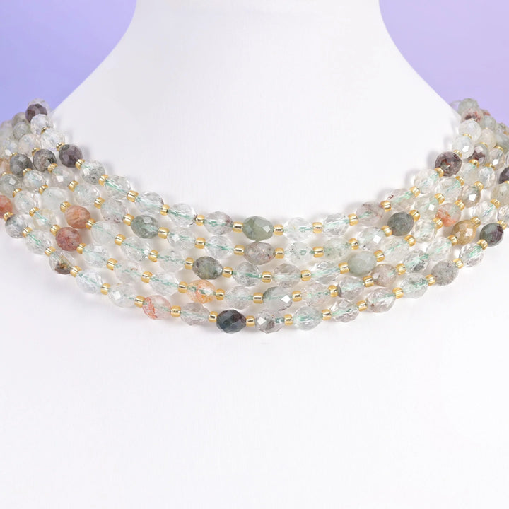 Green Phantom Quartz Faceted Rice Barrel Beads Size 6x8mm Jewelry Making 15.5 Inch Strand