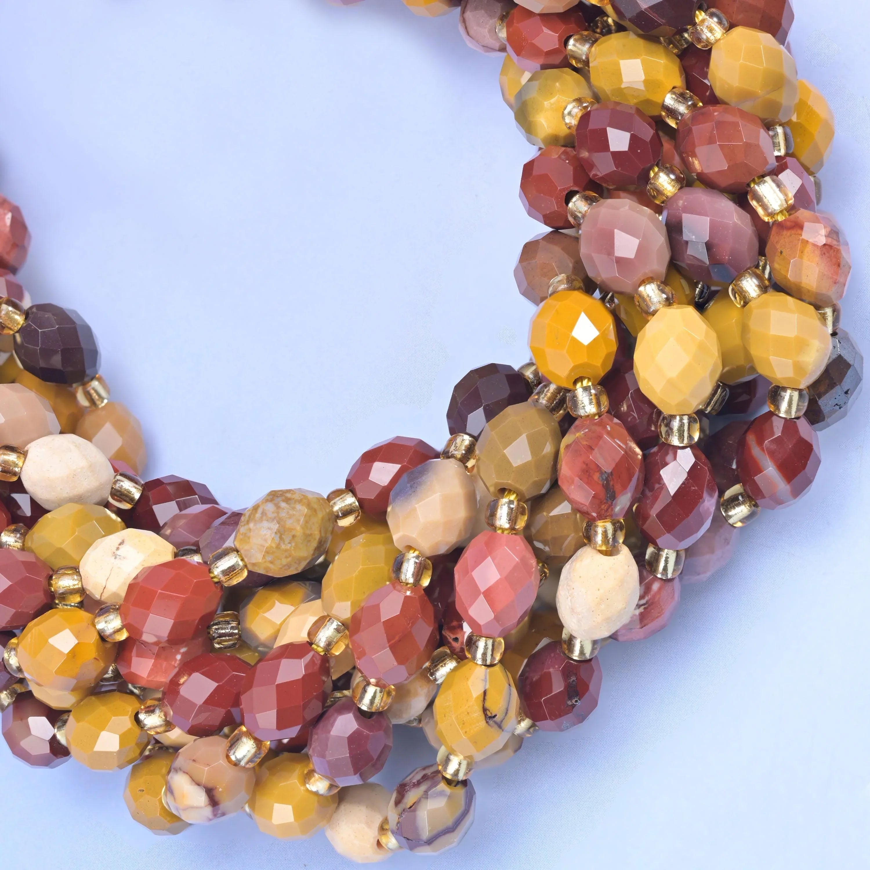 Mookaite Jasper Faceted Rice Barrel Beads Size 6x8mm Jewelry Making 15.5 Inch Strand