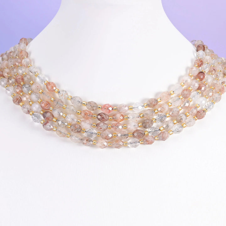 Red Copper Rutilated Quartz Rice Barrel Beads Size 6x8mm Jewelry Making 15.5 Inch Strand