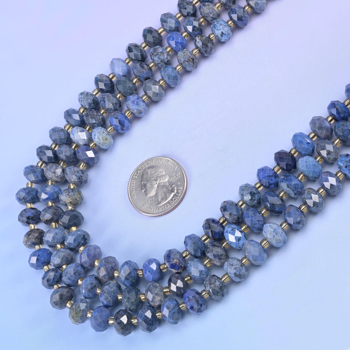Blue Sodalite Faceted Rondelle Beads Size 6x10mm Jewelry Making 15.5 Inch Strand