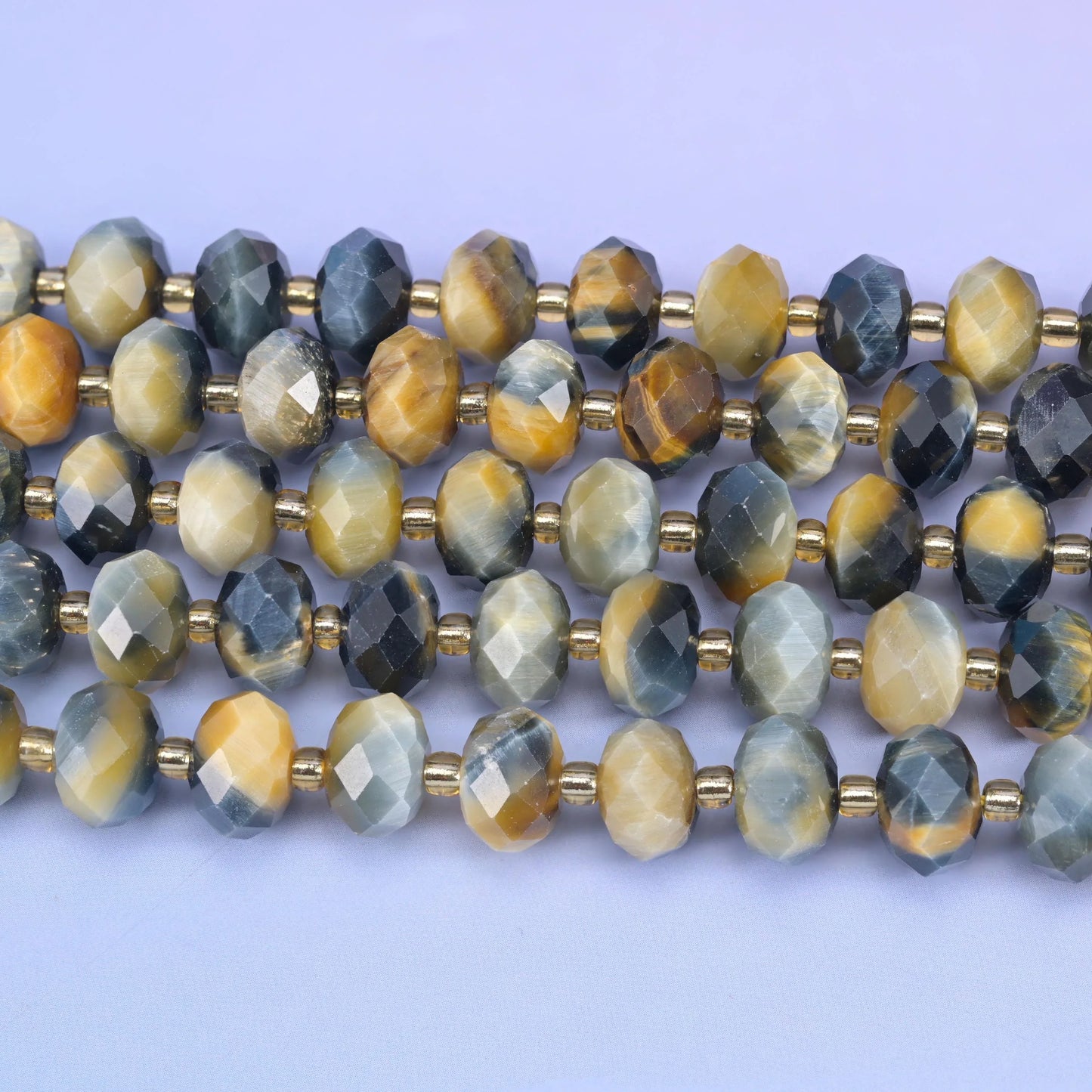 Dream Tiger Eye Faceted Rondelle Beads Size 6x10mm Jewelry Making 15.5 Inch Strand