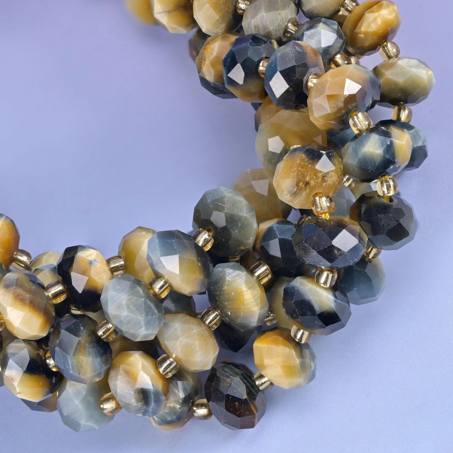 Dream Tiger Eye Faceted Rondelle Beads Size 6x10mm Jewelry Making 15.5 Inch Strand