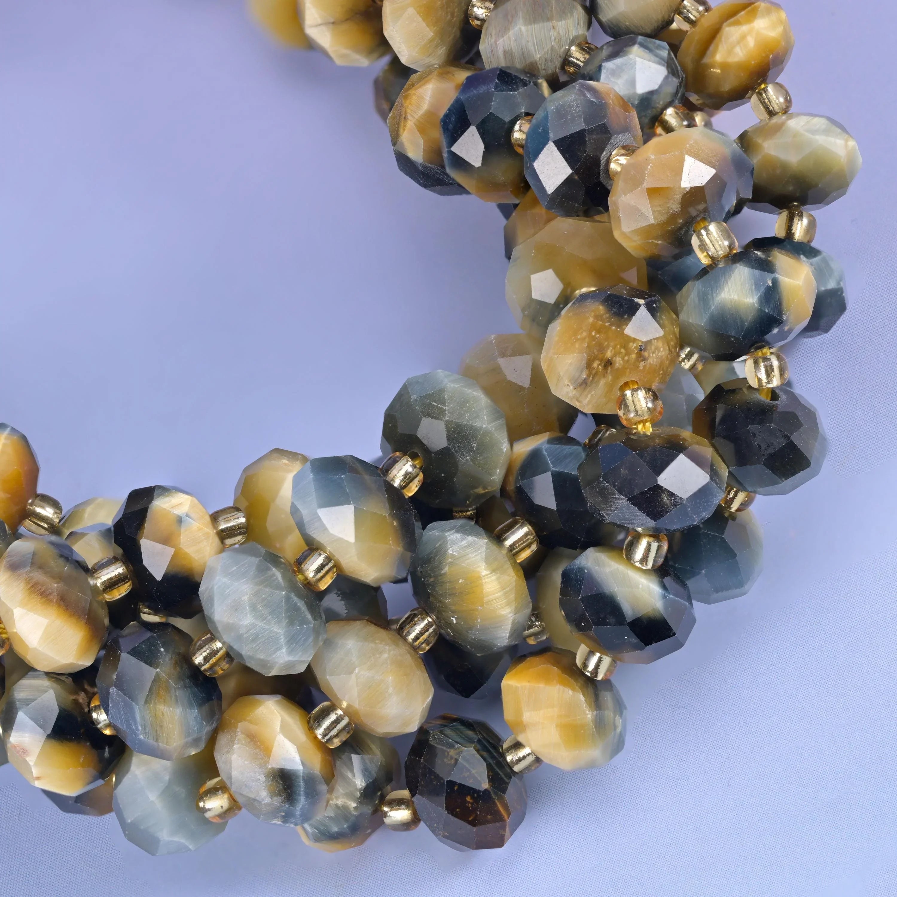 Dream Tiger Eye Faceted Rondelle Beads Size 6x10mm Jewelry Making 15.5 Inch Strand