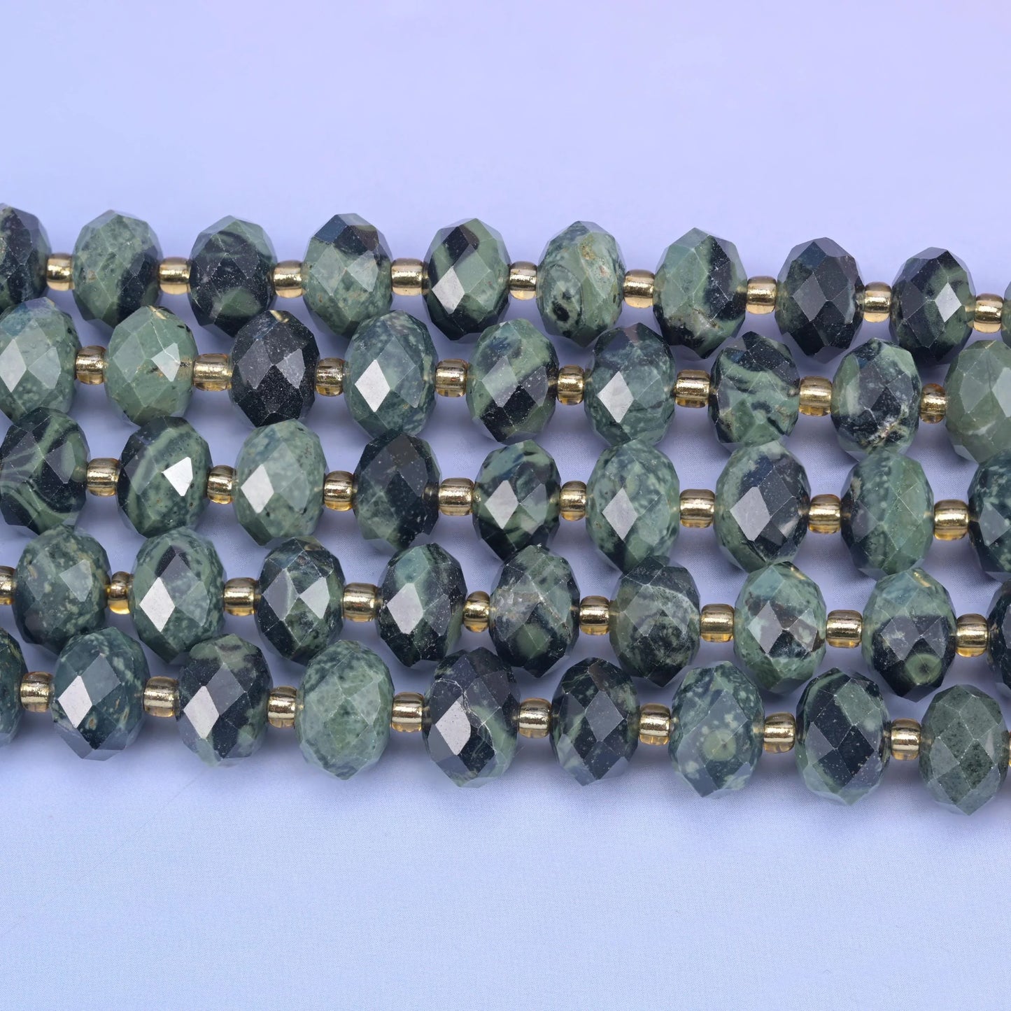 Kambaba Jasper Faceted Rondelle Beads Size 6x10mm Jewelry Making 15.5 Inch Strand