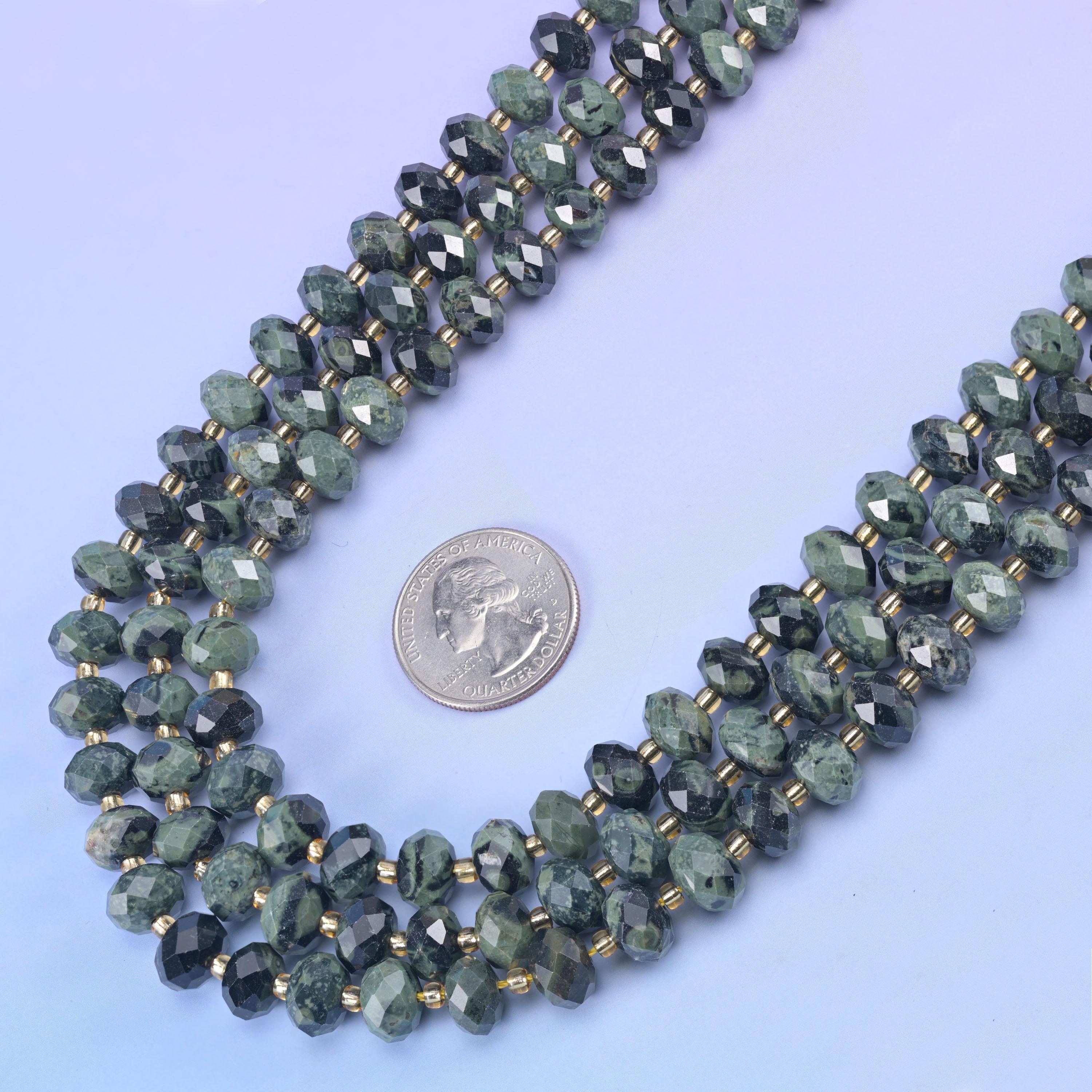 Kambaba Jasper Faceted Rondelle Beads Size 6x10mm Jewelry Making 15.5 Inch Strand