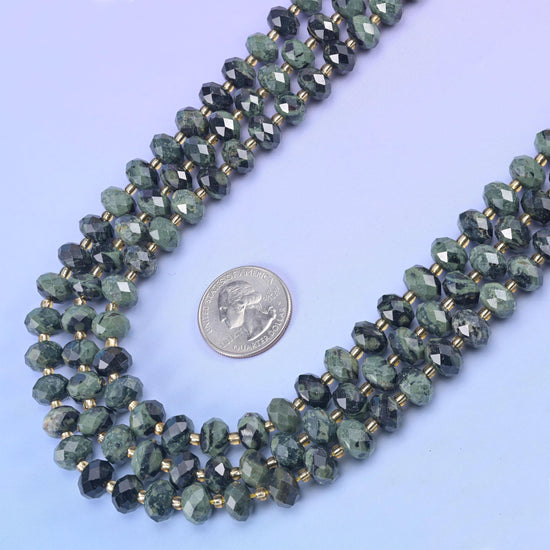 Kambaba Jasper Faceted Rondelle Beads Size 6x10mm Jewelry Making 15.5 Inch Strand