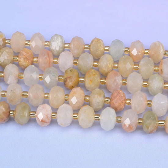 Red Grass Silk Faceted Rondelle Beads Size 6x10mm Jewelry Making 15.5 Inch Strand