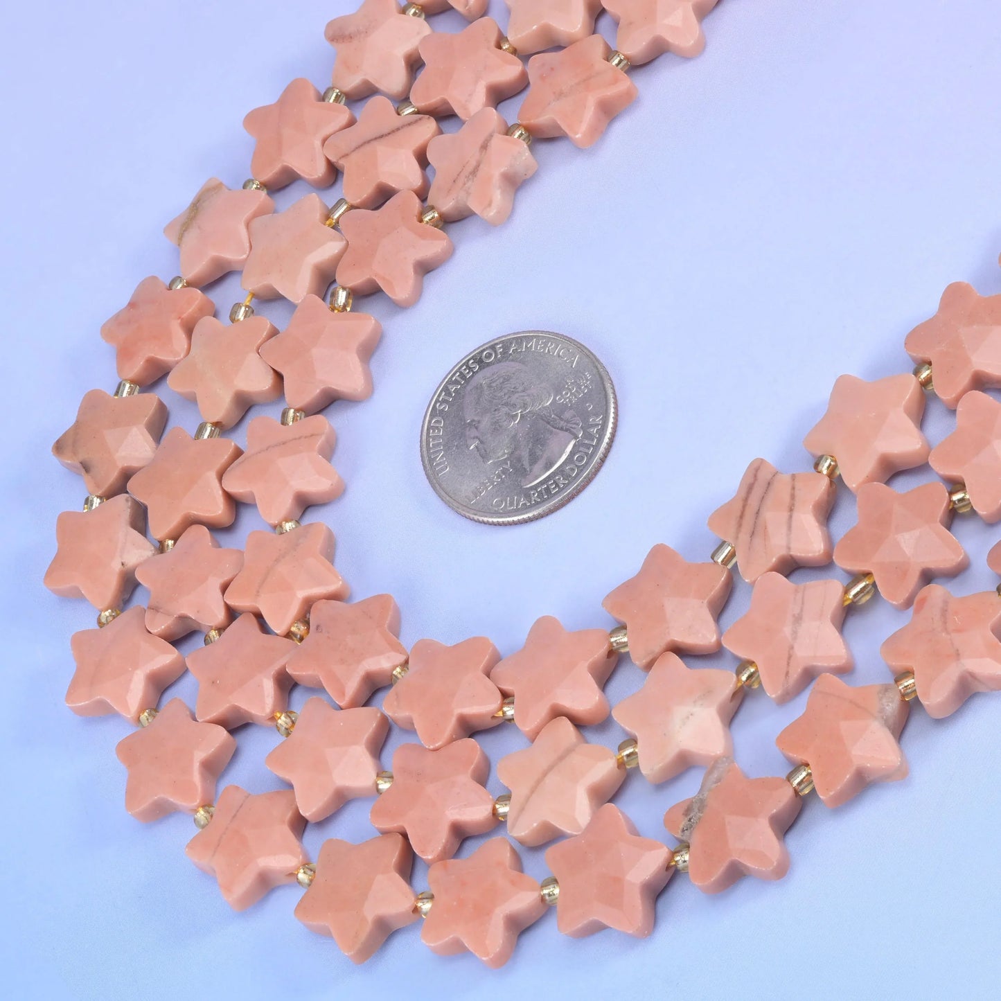 Red Aventurine Faceted Star Beads Size 14mm Jewelry Making 15.5 Inch Strand