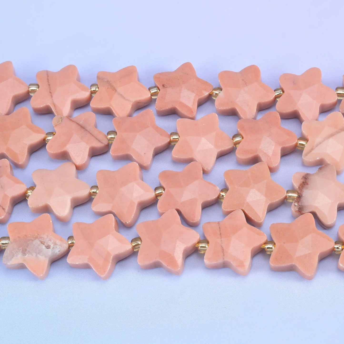 Red Aventurine Faceted Star Beads Size 14mm Jewelry Making 15.5 Inch Strand