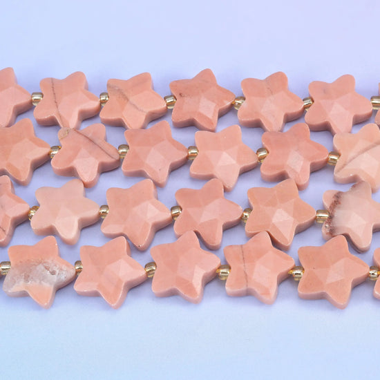 Red Aventurine Faceted Star Beads Size 14mm Jewelry Making 15.5 Inch Strand