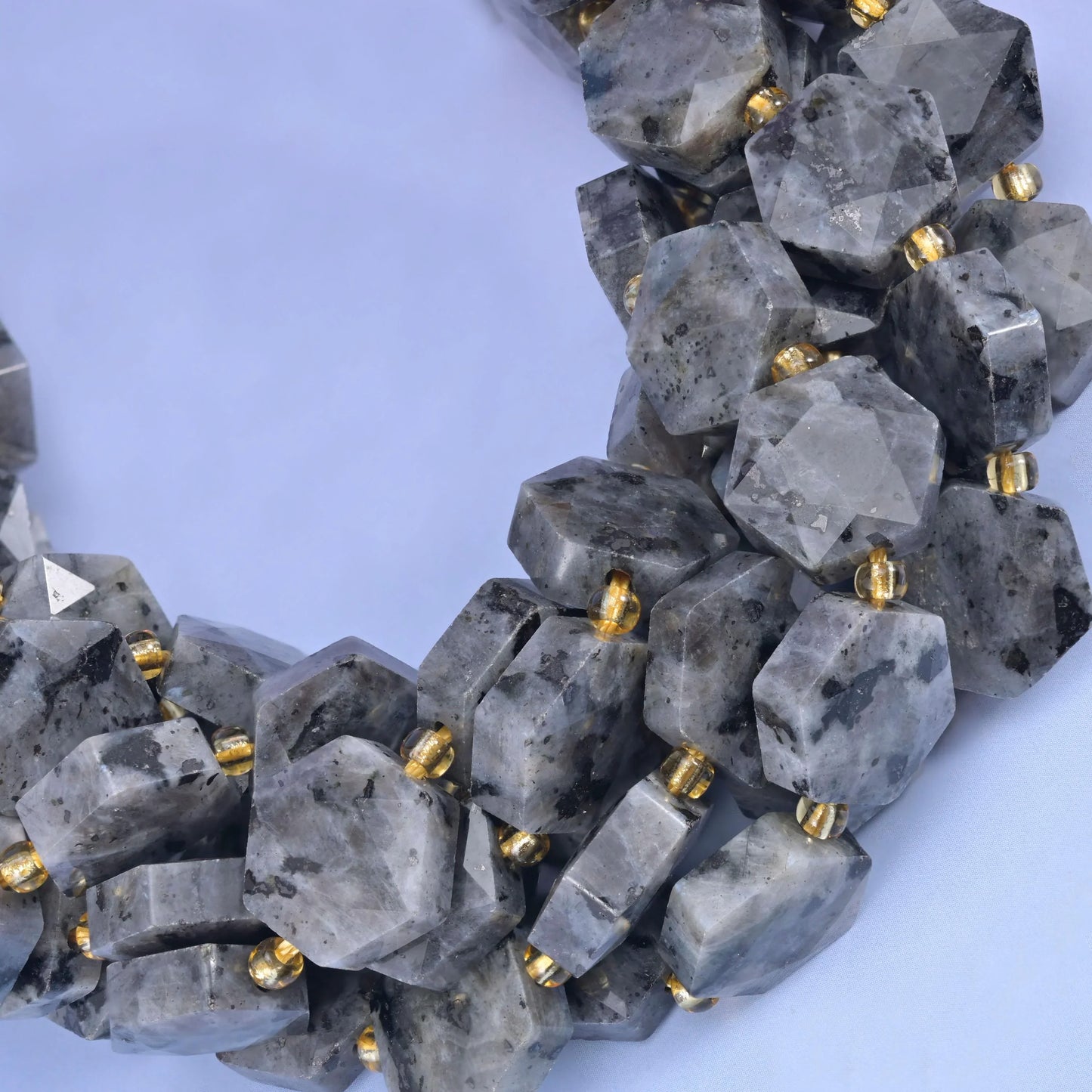 Black Labradorite Flat Faceted Hexagon Beads Size 12mm Jewelry Making 15.5 Inch Strand
