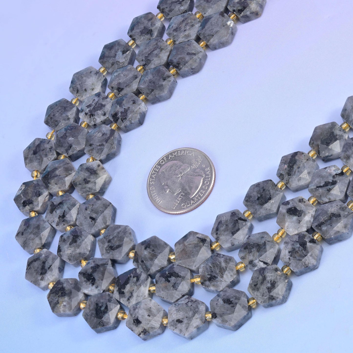 Black Labradorite Flat Faceted Hexagon Beads Size 12mm Jewelry Making 15.5 Inch Strand