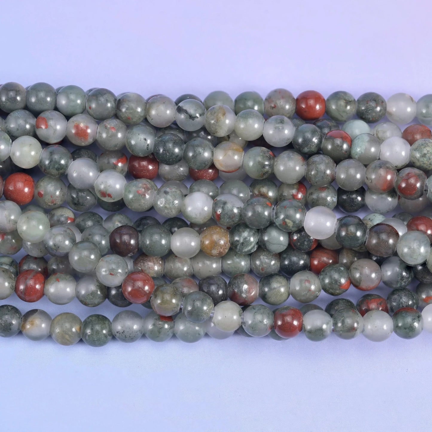 2-2.5mm Hole African Bloodstone Smooth Round Beads 6mm 8mm 10mm Jewelry Making 8 Inch Strand