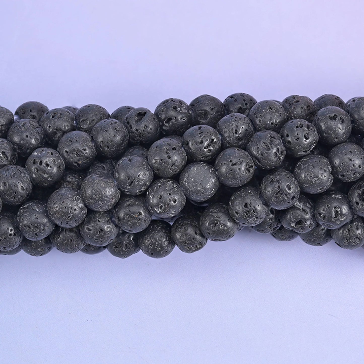 2-2.5mm Hole Lava Rock Round Beads 6mm 8mm 10mm Jewelry Making 8 Inch Strand