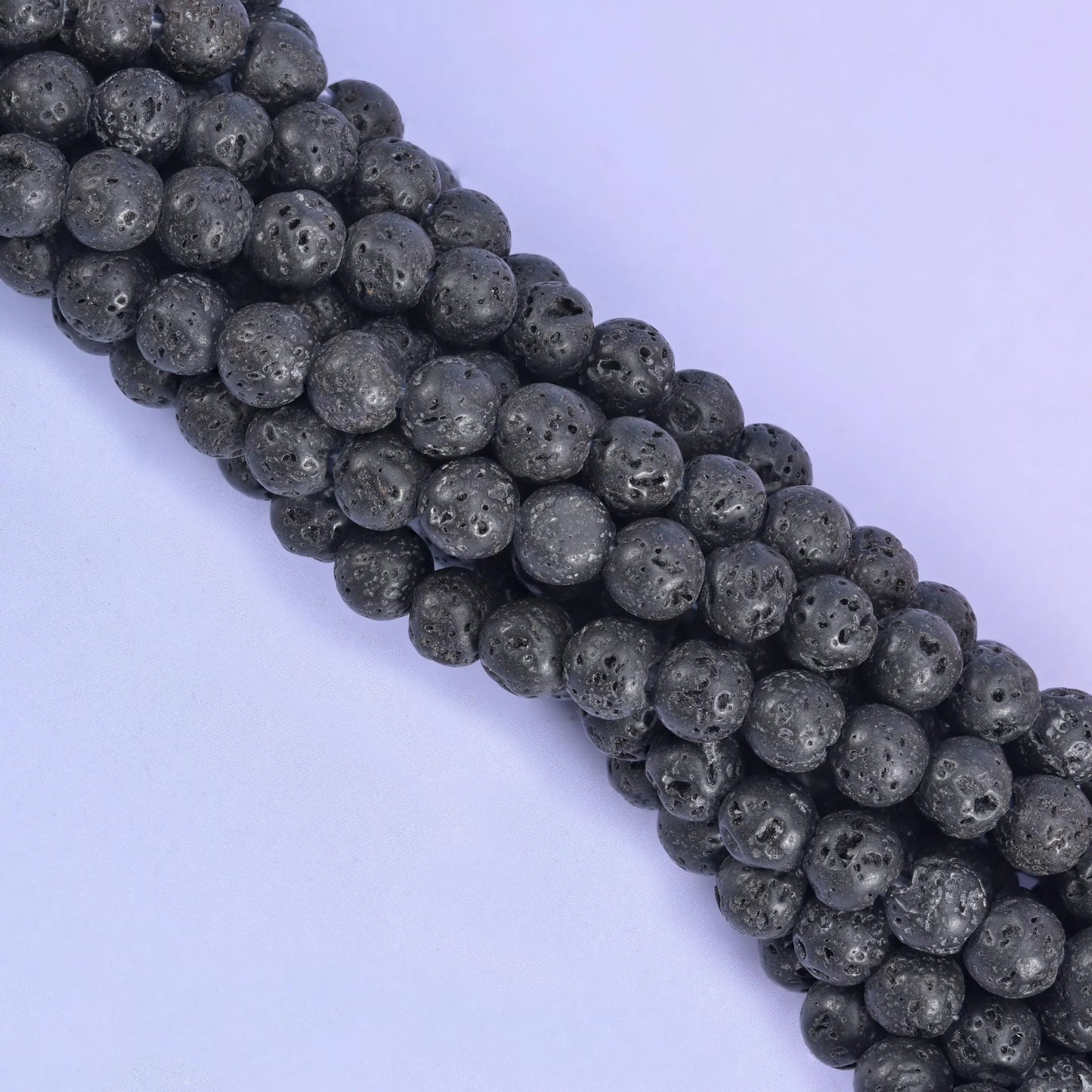 2-2.5mm Hole Lava Rock Round Beads 6mm 8mm 10mm Jewelry Making 8 Inch Strand