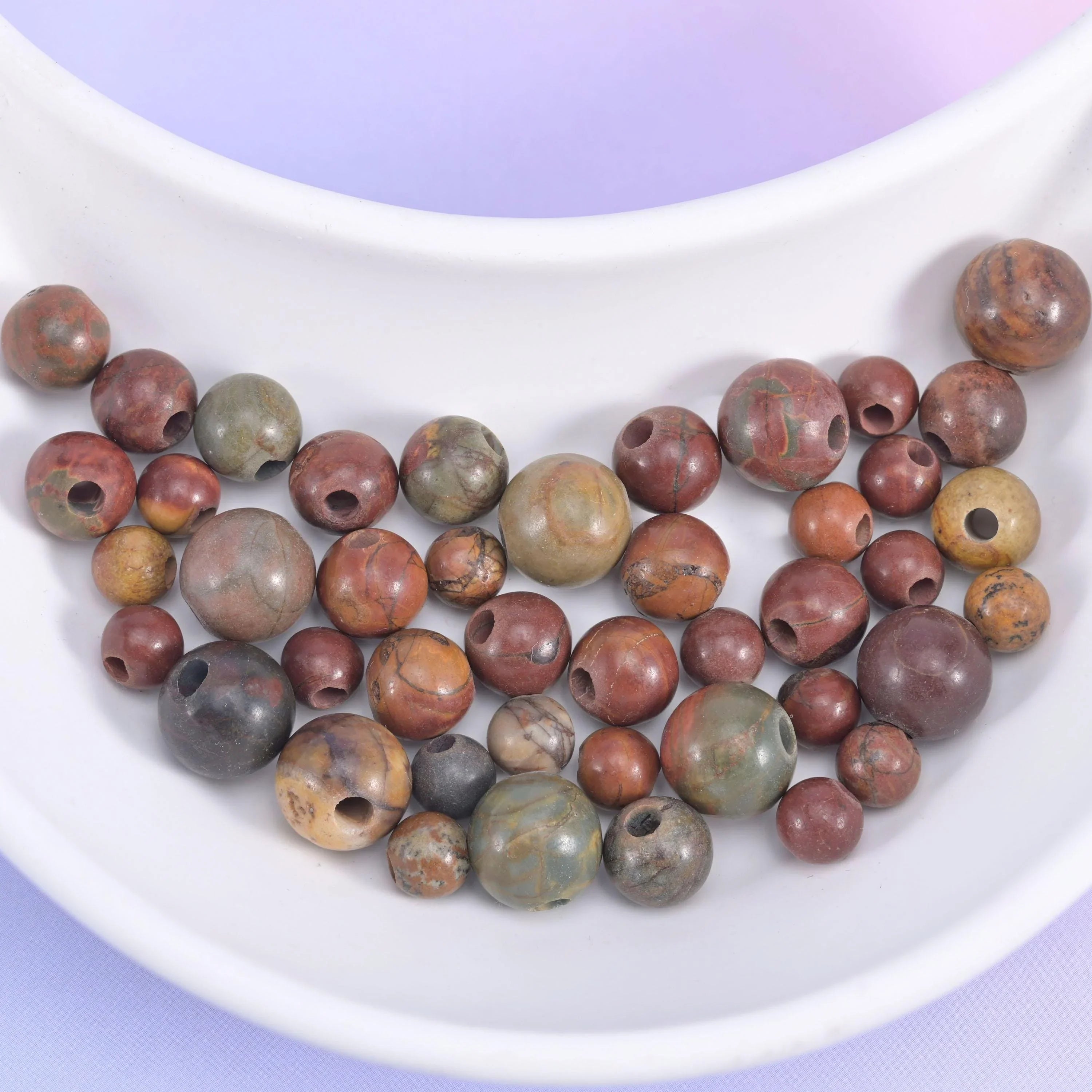 2-2.5mm Hole Red Howlite Smooth Round Beads 6mm 8mm 10mm Jewelry Making 8 Inch Strand