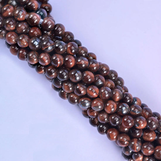 2-2.5mm Hole Red Tiger Eye Smooth Round Beads 6mm 8mm 10mm Jewelry Making 8 Inch Strand
