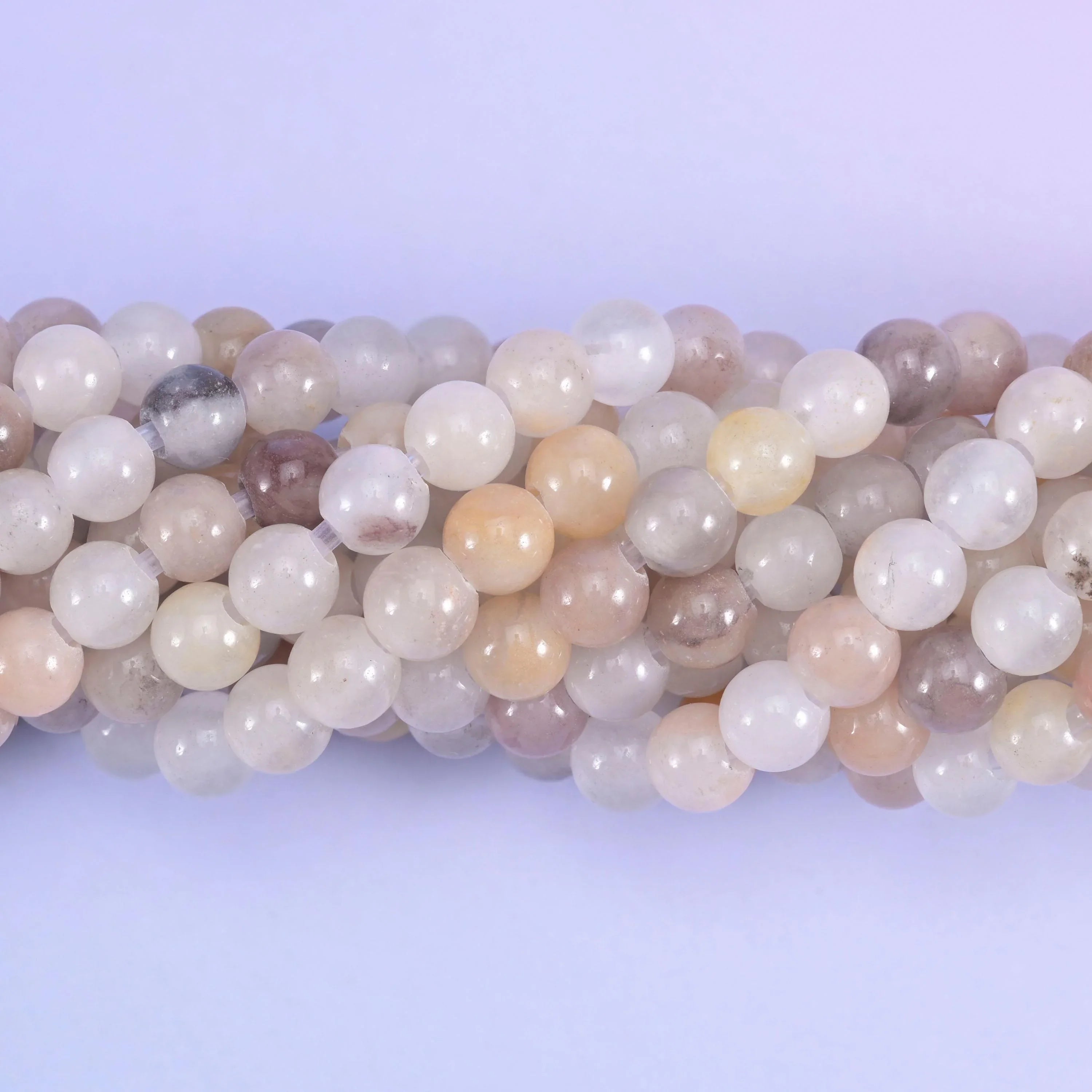 2-2.5mm Hole Lavender Quartz Smooth Round Beads 6mm 8mm 10mm Jewelry Making 8 Inch Strand