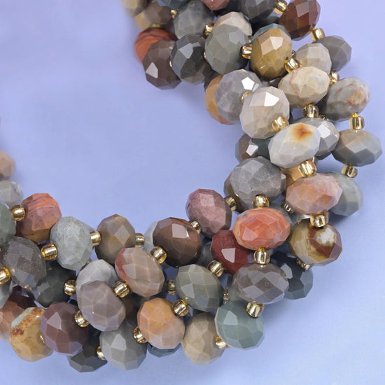 Alashan Agate Faceted Rondelle Beads Size 6x10mm Jewelry Making 15.5 Inch Strand