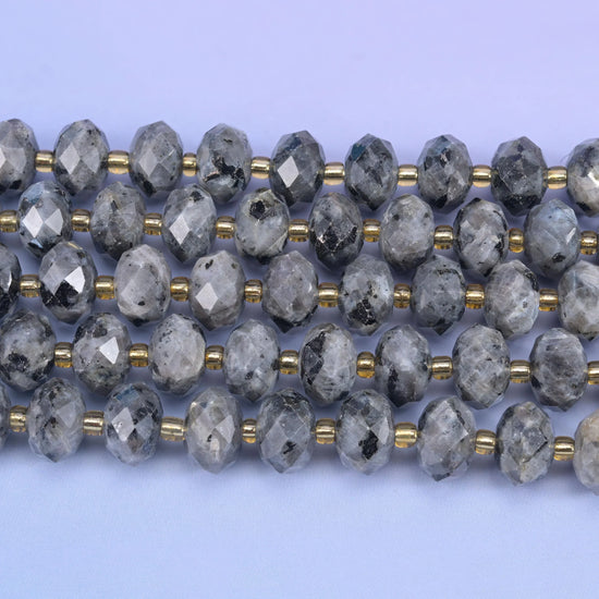 Black Labradorite Faceted Rondelle Beads Size 6x10mm Jewelry Making 15.5 Inch Strand