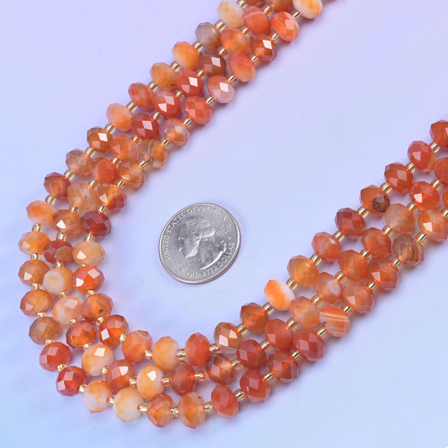 Dyed Red Strip Agate Faceted Rondelle Beads Size 6x10mm Jewelry Making 15.5 Inch Strand