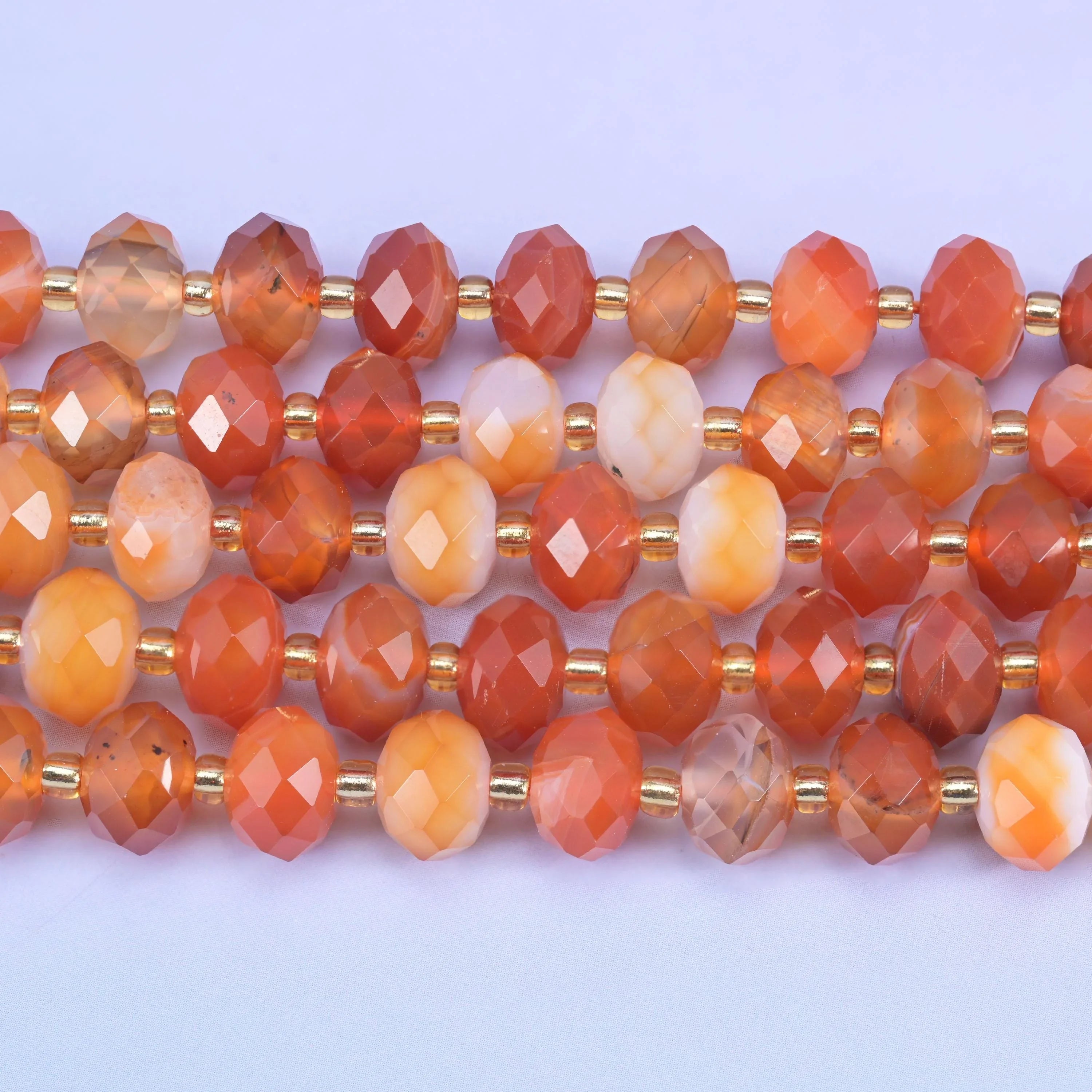 Dyed Red Strip Agate Faceted Rondelle Beads Size 6x10mm Jewelry Making 15.5 Inch Strand