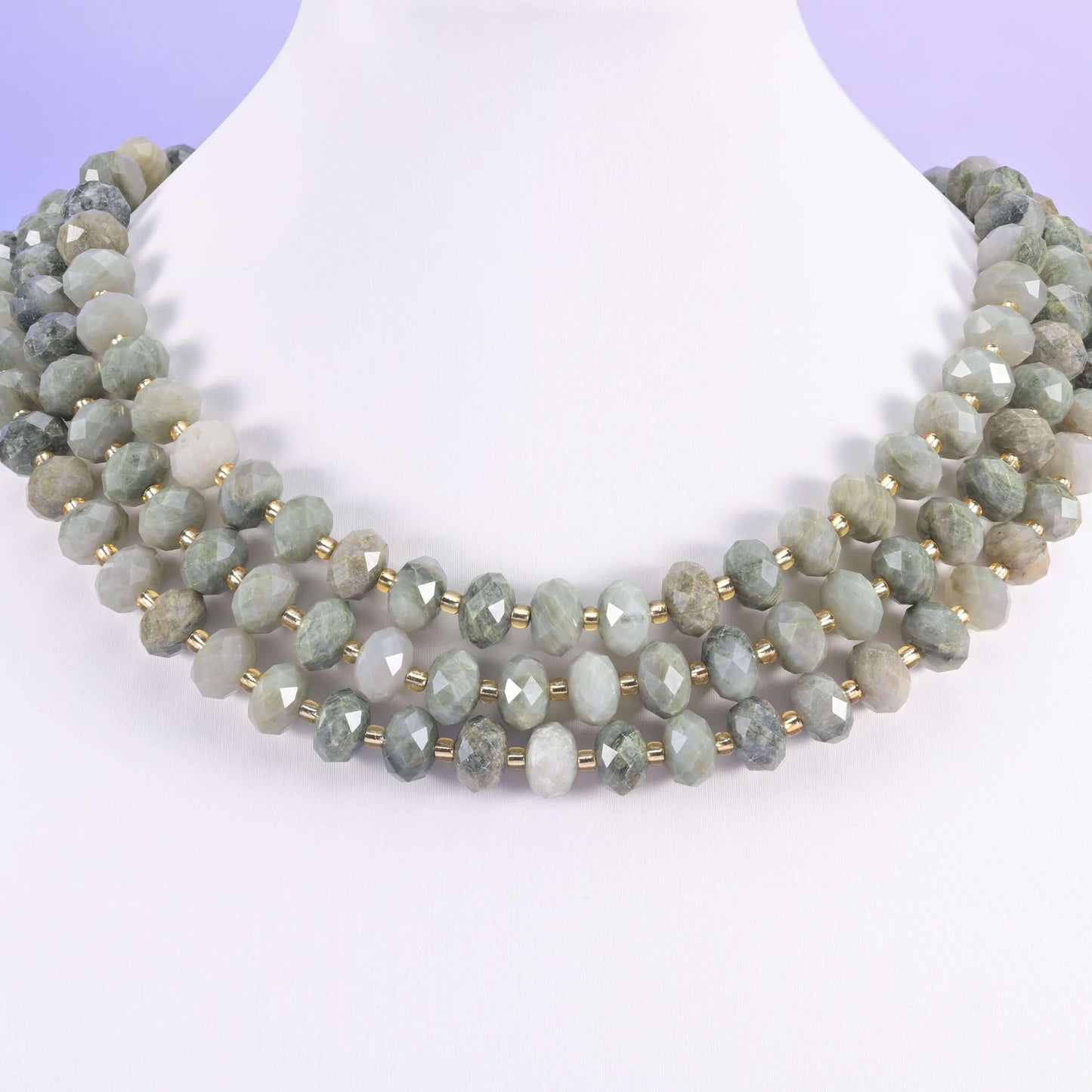 Green Rabbit Fur Quartz Faceted Rondelle Beads Size 6x10mm Jewelry Making 15.5 Inch Strand
