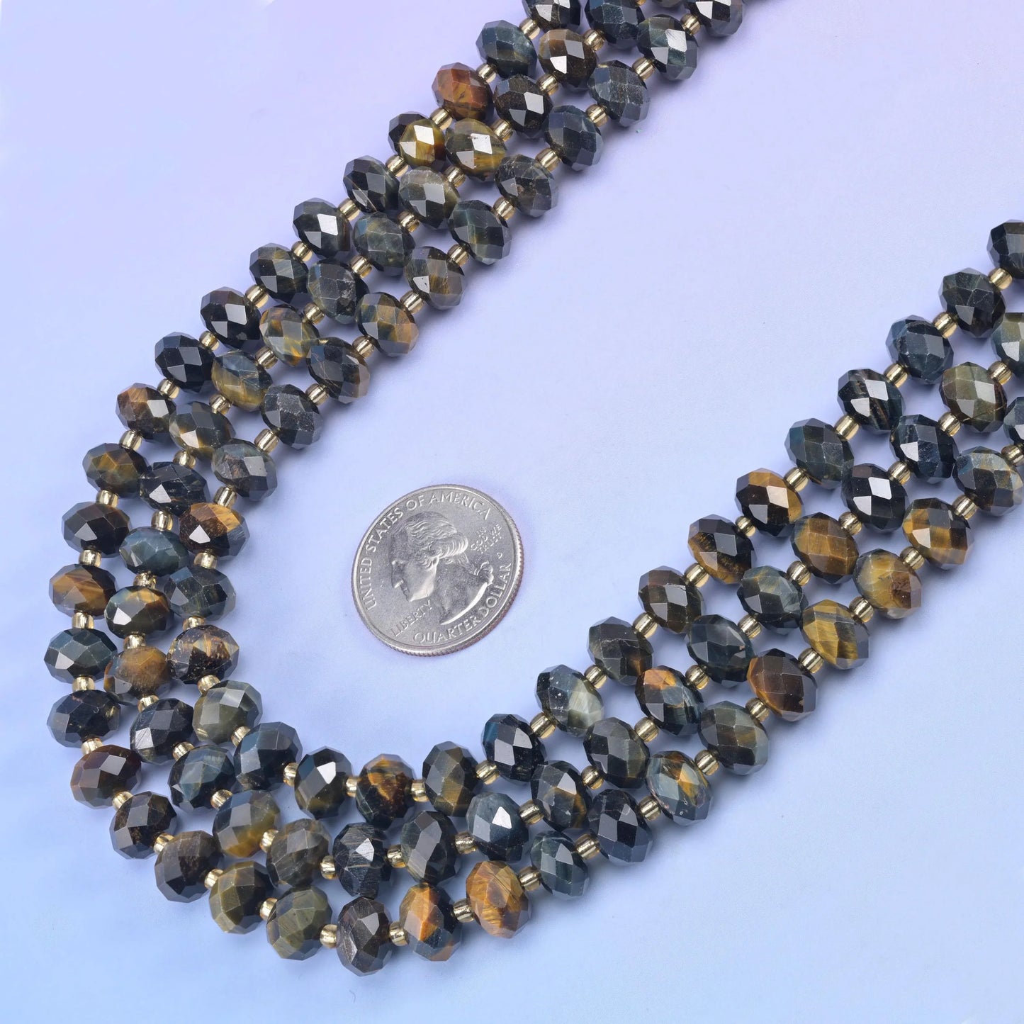 Iron Tiger Eye Faceted Rondelle Beads, Size 6x10mm, Jewelry Making, 15.5 Inch Strand