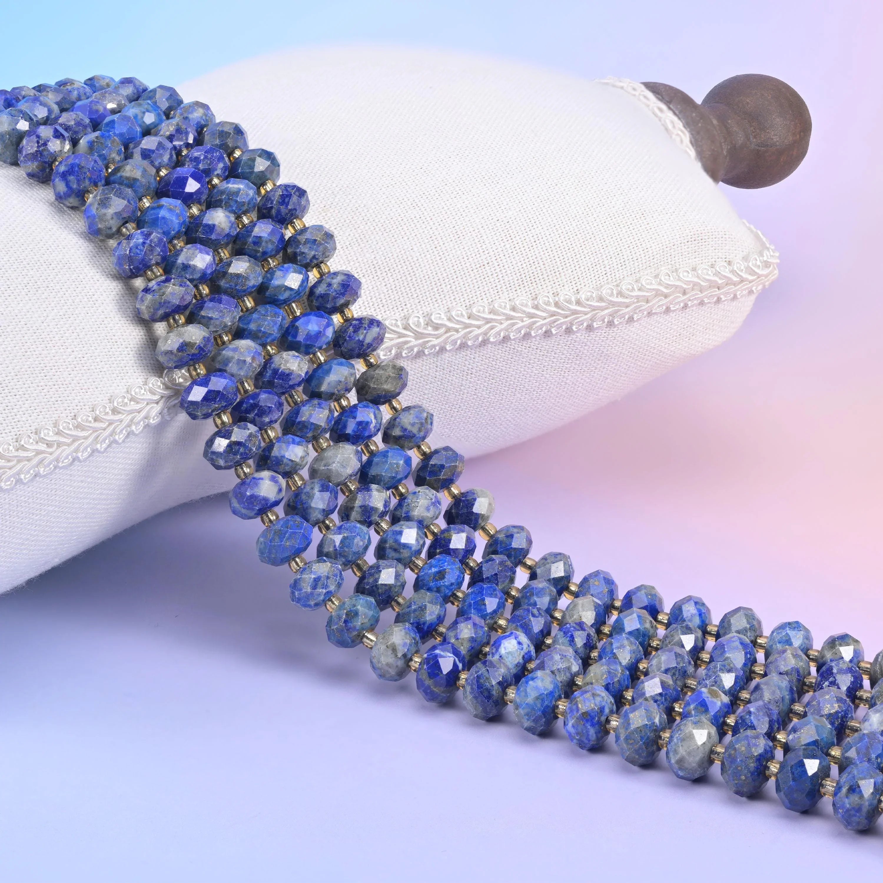 Lapis Lazuli Faceted Rondelle Beads Size 6x10mm Jewelry Making 15.5 Inch Strand
