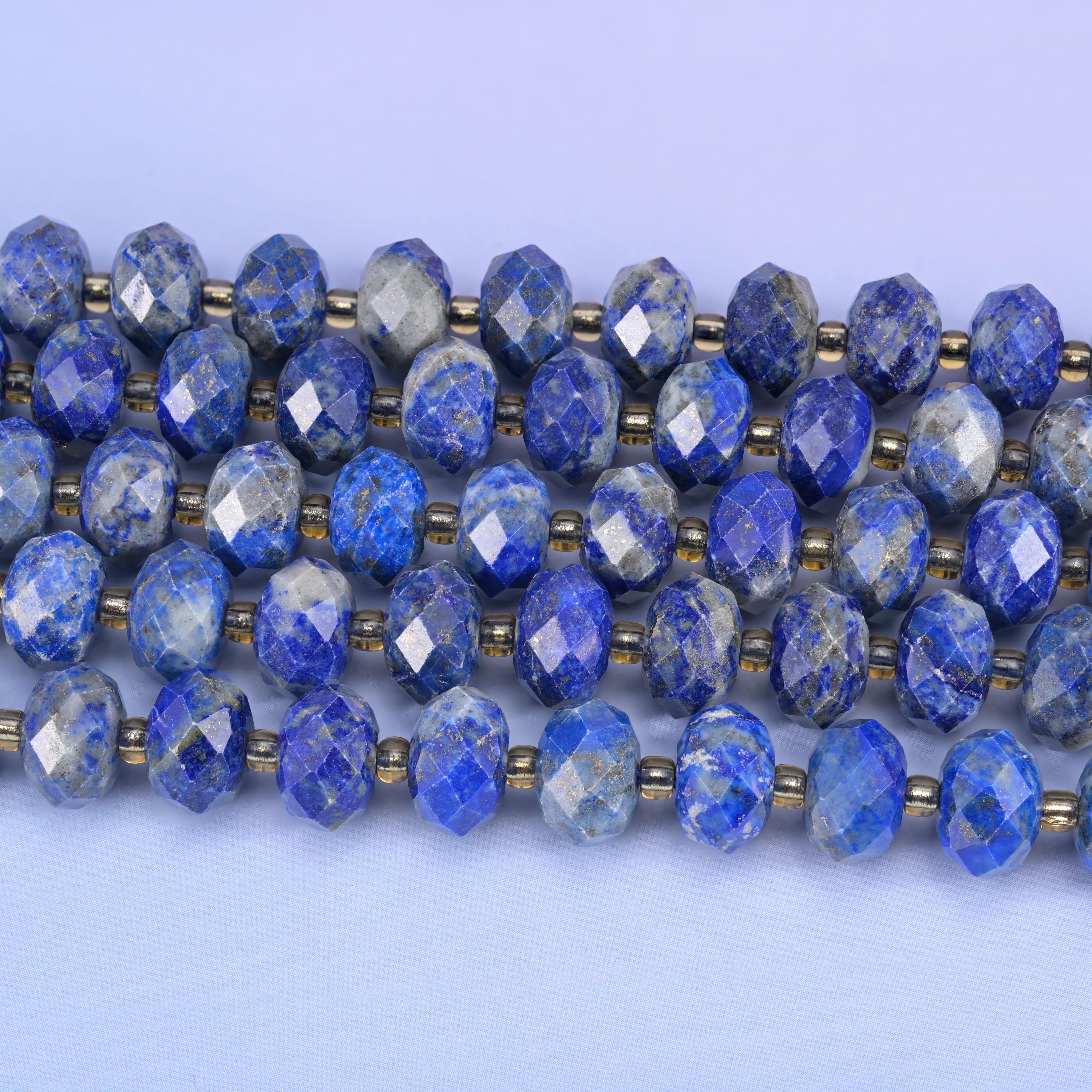 Lapis Lazuli Faceted Rondelle Beads Size 6x10mm Jewelry Making 15.5 Inch Strand