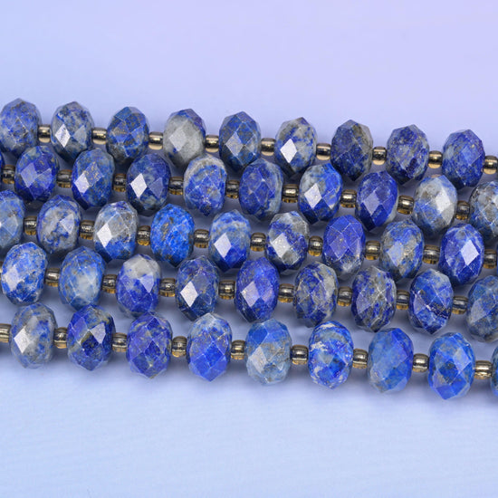 Lapis Lazuli Faceted Rondelle Beads Size 6x10mm Jewelry Making 15.5 Inch Strand