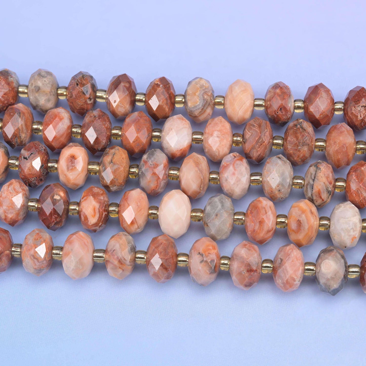 Red Crazy Agate Faceted Rondelle Beads Size 6x10mm Jewelry Making 15.5 Inch Strand