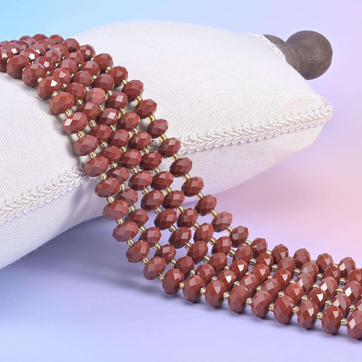 Red Jasper Faceted Rondelle Beads Size 6x10mm Jewelry Making 15.5 Inch Strand