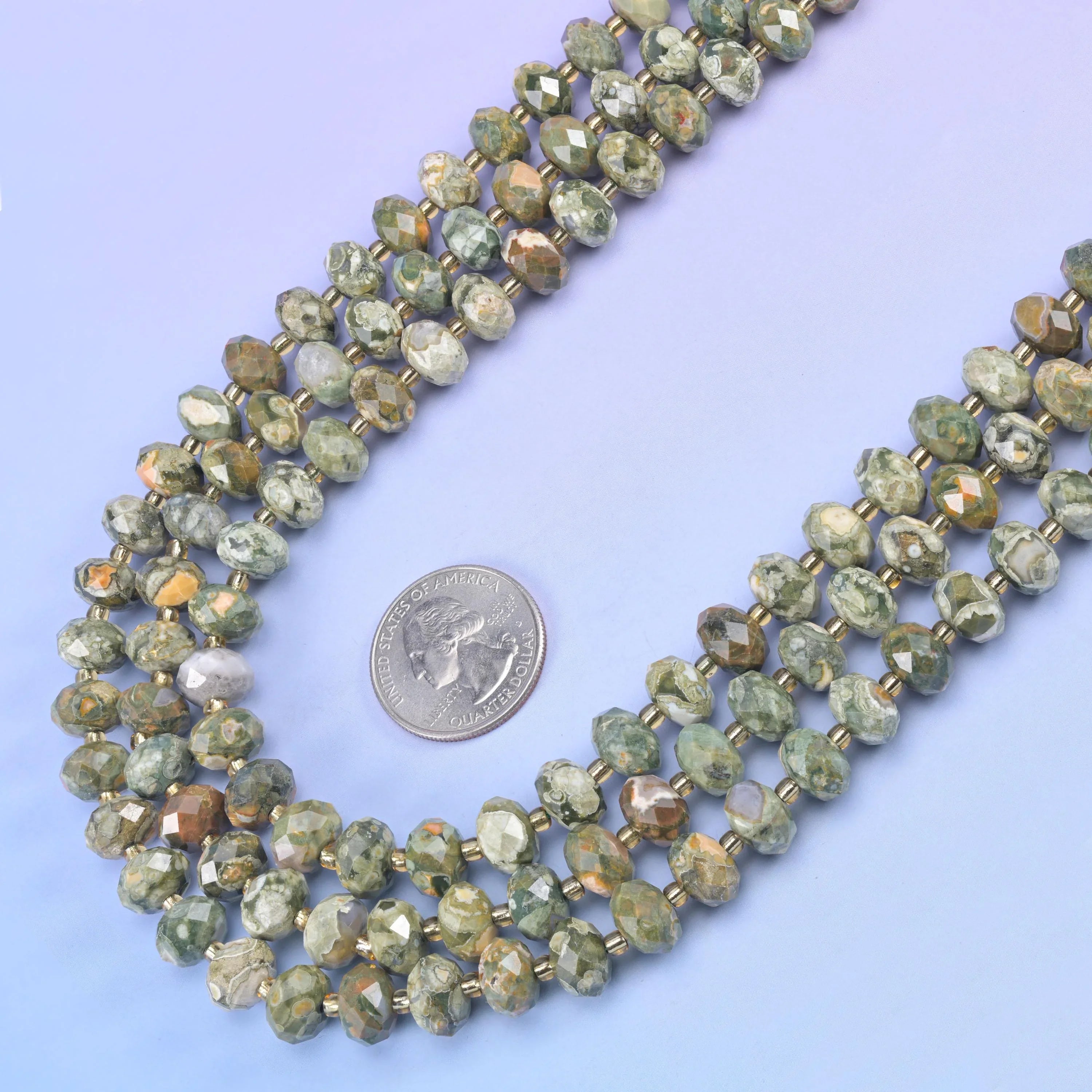 Snake Skin Jasper Faceted Rondelle Beads Size 6x10mm Jewelry Making 15.5 Inch Strand