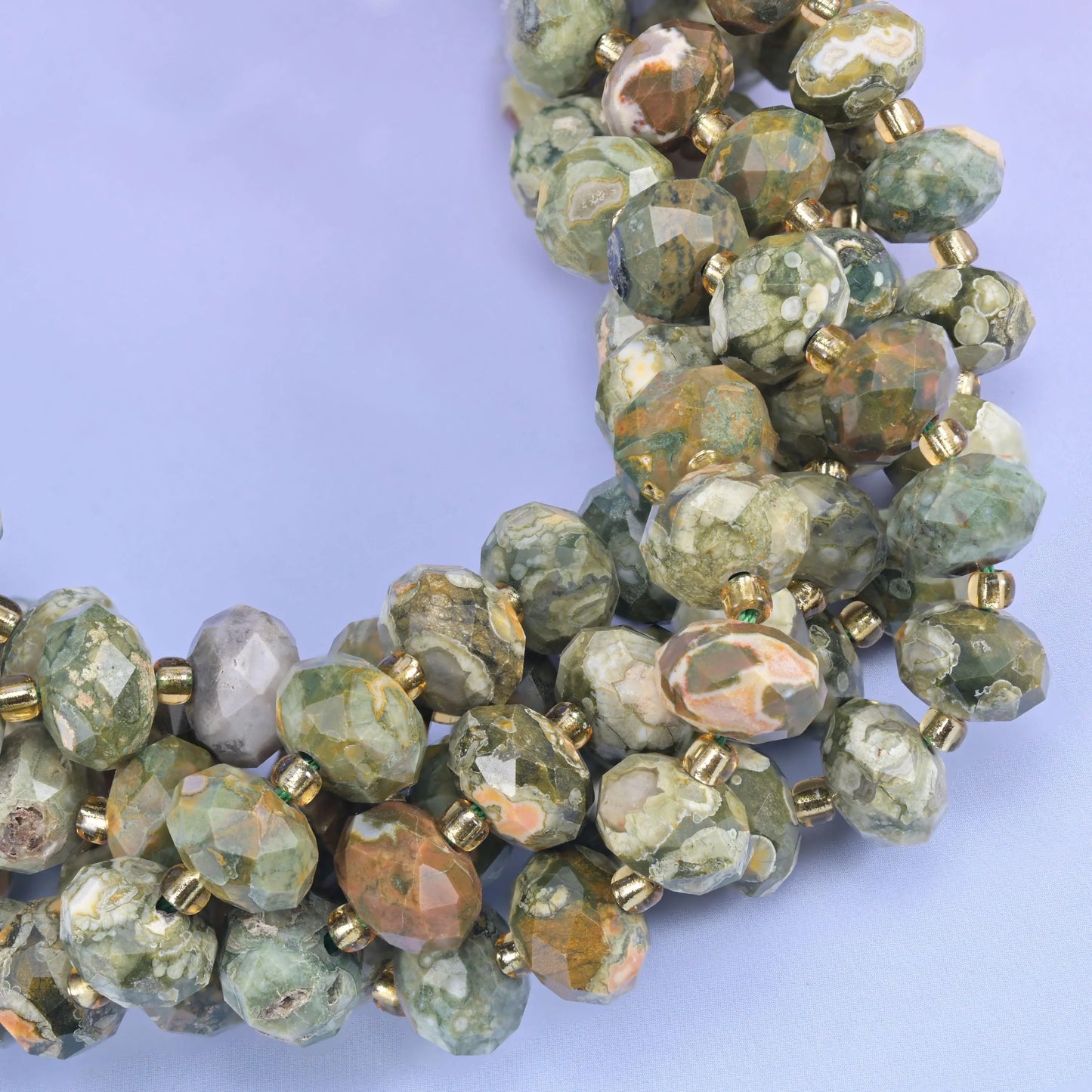 Snake Skin Jasper Faceted Rondelle Beads Size 6x10mm Jewelry Making 15.5 Inch Strand