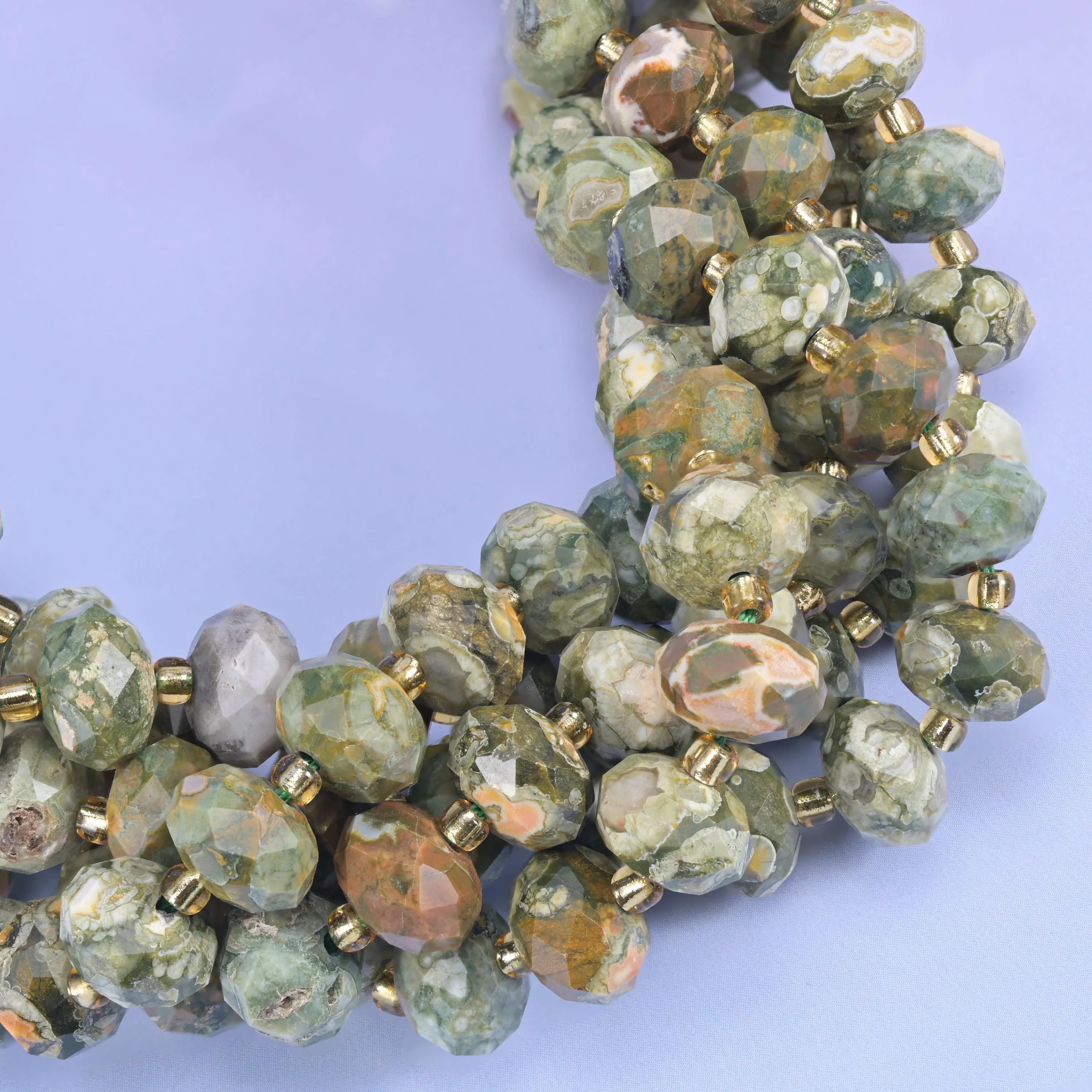 Snake Skin Jasper Faceted Rondelle Beads Size 6x10mm Jewelry Making 15.5 Inch Strand