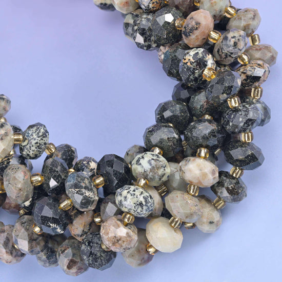 Old African Howlite Faceted Rondelle Beads Size 6x10mm Jewelry Making 15.5 Inch Strand