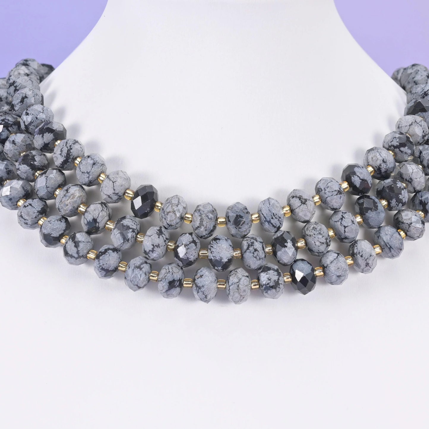 Snowflake Jasper Faceted Rondelle Beads Size 6x10mm Jewelry Making 15.5 Inch Strand