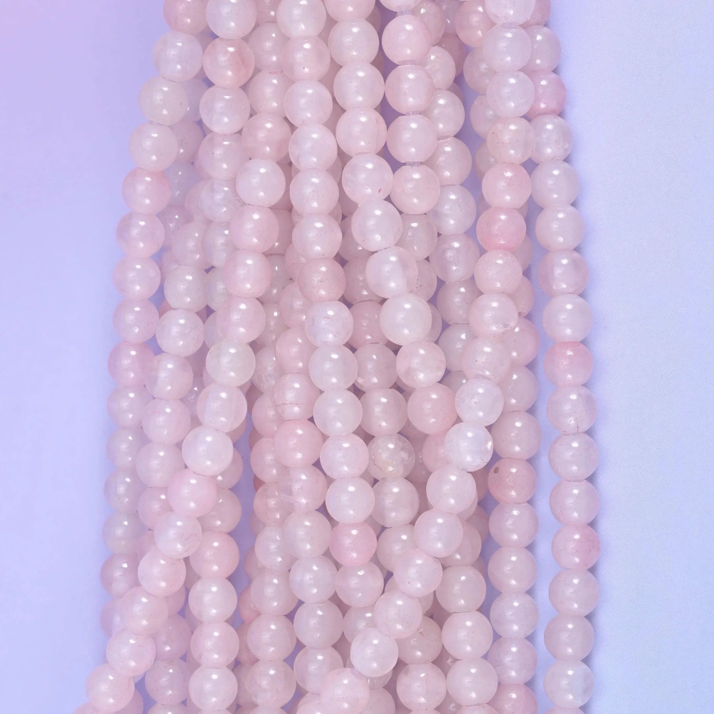 2-2.5mm Hole Rose Quartz Smooth Round Beads 6mm 8mm 10mm Jewelry Making 8 Inch Strand