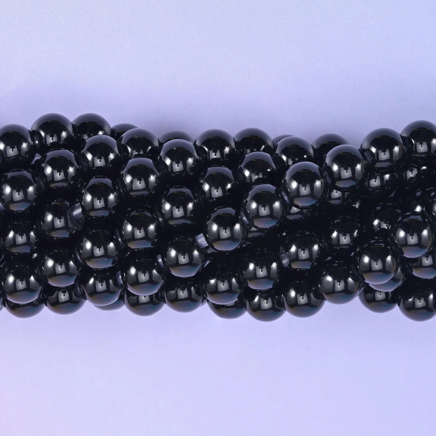 2-2.5mm Hole Black Onyx Smooth Round Beads 6mm 8mm 10mm Jewelry Making 8 Inch Strand