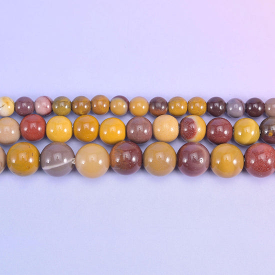 2-2.5mm Hole Mookaite Jasper Smooth Round Beads 6mm 8mm 10mm Jewelry Making 8 Inch Strand