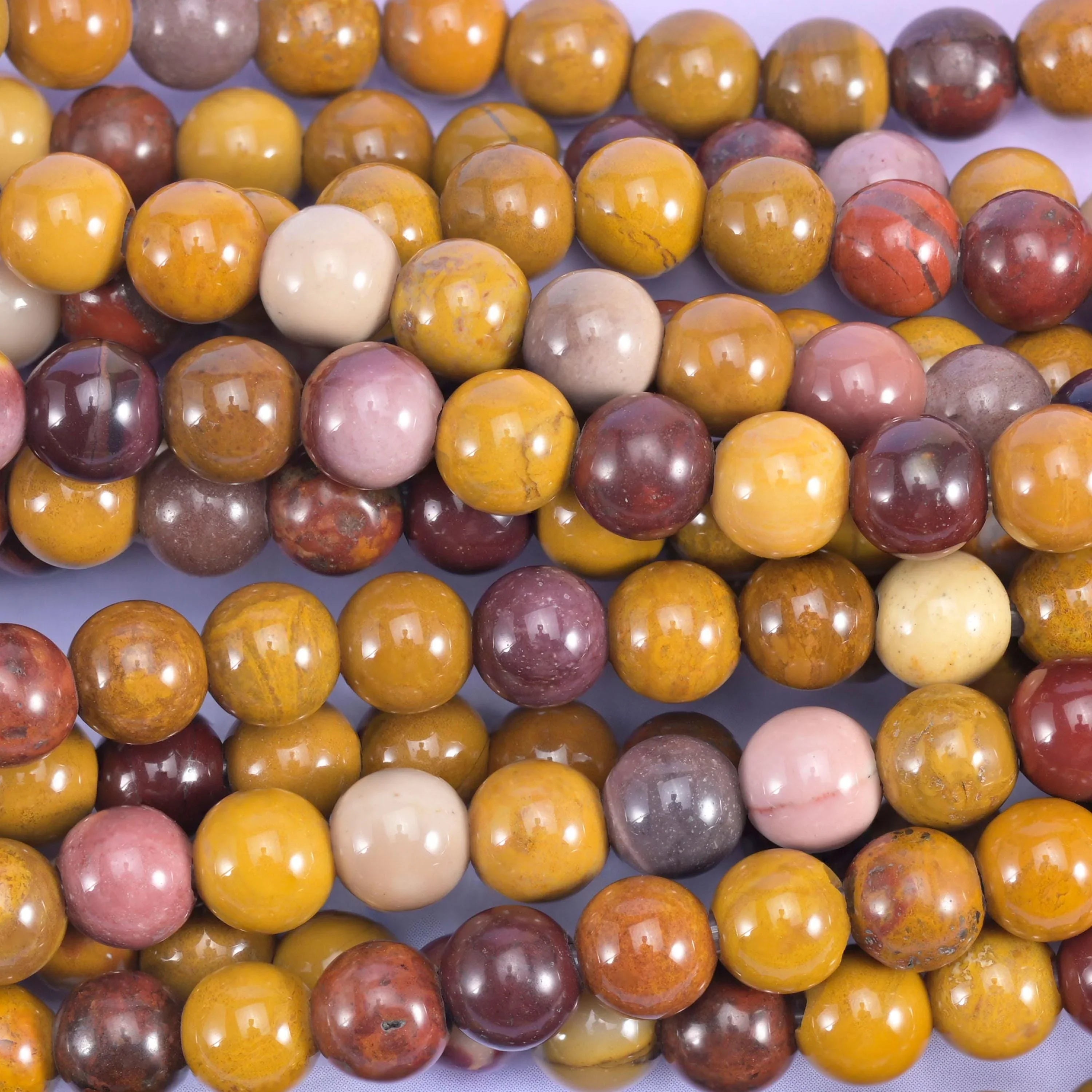 2-2.5mm Hole Mookaite Jasper Smooth Round Beads 6mm 8mm 10mm Jewelry Making 8 Inch Strand