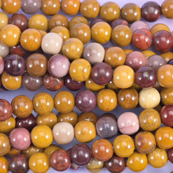 2-2.5mm Hole Mookaite Jasper Smooth Round Beads 6mm 8mm 10mm Jewelry Making 8 Inch Strand