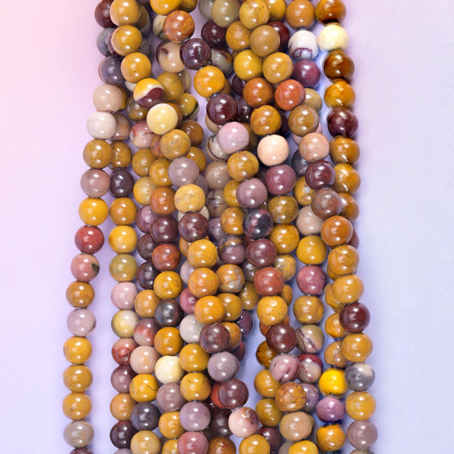 2-2.5mm Hole Mookaite Jasper Smooth Round Beads 6mm 8mm 10mm Jewelry Making 8 Inch Strand