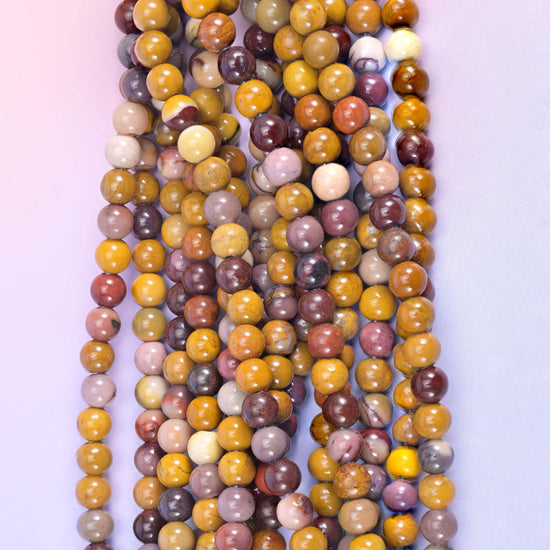 2-2.5mm Hole Mookaite Jasper Smooth Round Beads 6mm 8mm 10mm Jewelry Making 8 Inch Strand