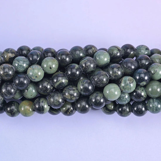 2-2.5mm Hole Kambaba Jasper Smooth Round Beads 6mm 8mm 10mm Jewelry Making 8 Inch Strand
