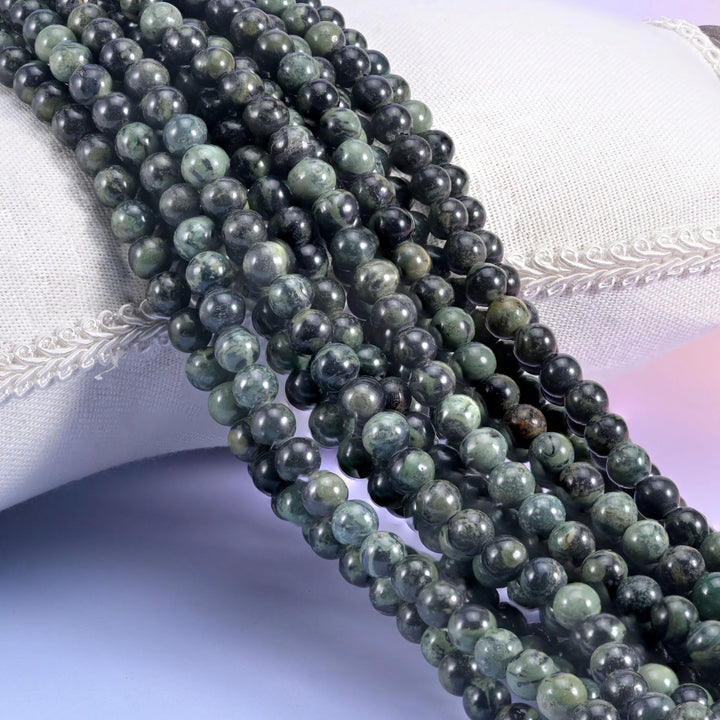 2-2.5mm Hole Kambaba Jasper Smooth Round Beads 6mm 8mm 10mm Jewelry Making 8 Inch Strand